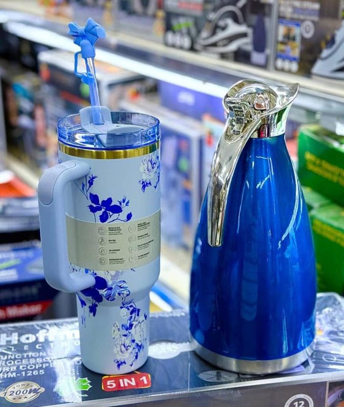 Blue Tumbler and Flask Set