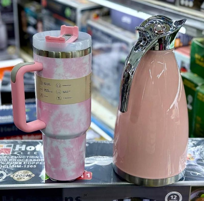 Pink Tumbler and Flask Set